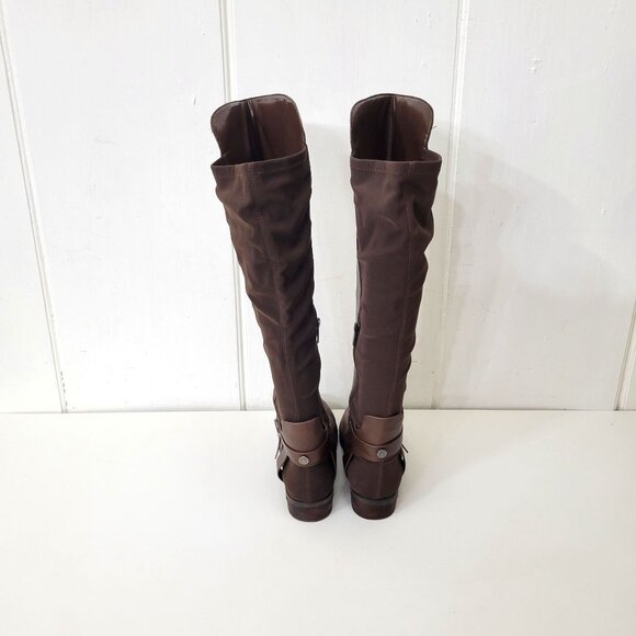 Vince Camuto Paton Brown Leather Knee-High Riding Boots - Picture 4 of 11
